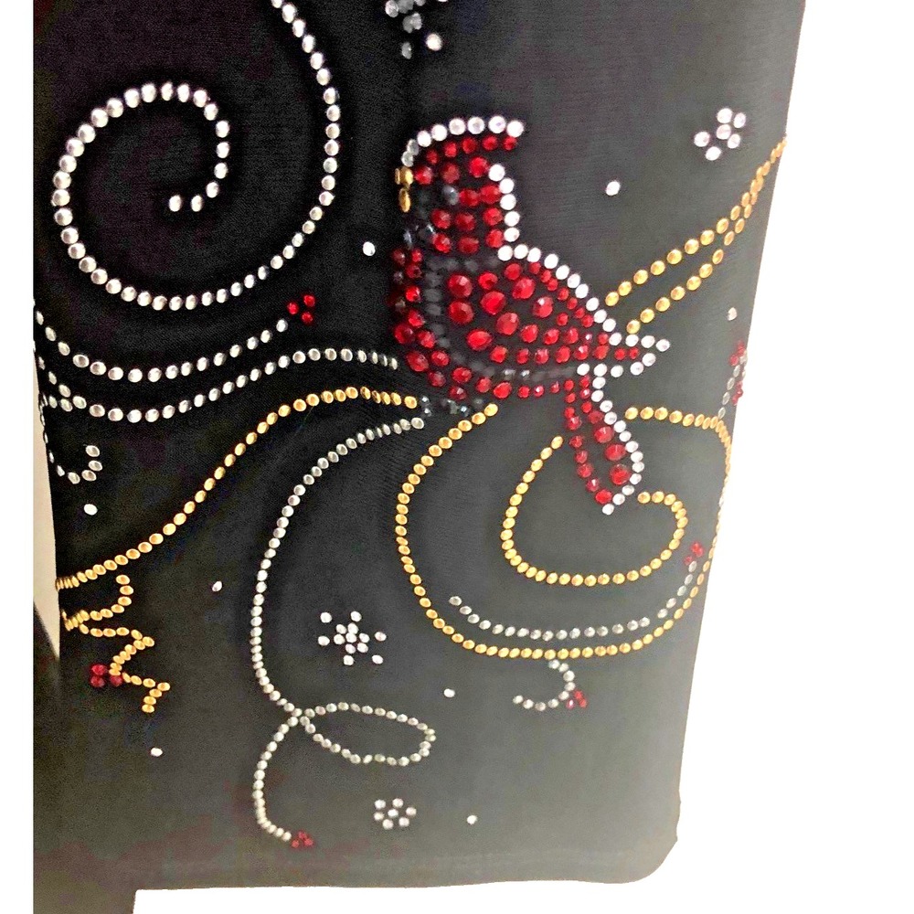 Y2K Unbranded Womens‎ S M Cardinal Outfit Beaded Sequins USA Tunic Crop Pant Set - Picture 5 of 9